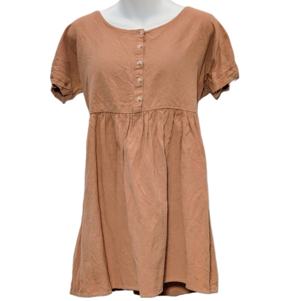 Everly Button Front Babydoll Dress - Medium